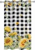 Sunflowers Outdoor Curtains for Patio Summer Floral Eucalyptus Leaf Buffalo - Image 9
