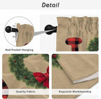 Red Green Christmas Kitchen Tier Curtains 24 Inch Long 2 Panel Set, Rod Pocket - Image 9