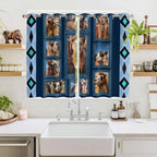 2 Panel Kitchen Cafe Curtains, Desert Camels Sunlight Filtering Nature Air - Image 2