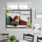 Farmhouse Rooster Bedroom Curtains 63 Inch Length, Window Curtains Tab Top - Image 4