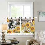 Retro Farmhouse Flower Kitchen Curtains 36 Inch Length, Small Window Curtains - Image 2