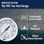 SENCTRL 0-160 Psi Pressure Gauge, 1/4 NPT Back Mount, Waterproof, Stainless - Image 5