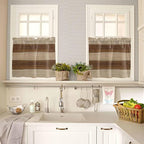 Retro Country Brown Wooden Board Window Valance Curtains, Farmhouse Gradient - Image 3
