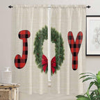 Red Green Christmas Window Curtains 72 Inch Long 2 Panel Set, Rod Pocket Long by Unknown