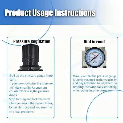 HengMinLingTong AW3000-03D 3/8" NPT Compressed Air Filter Regulator Combo - Image 5