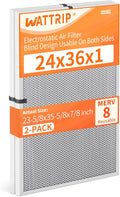 2-Pack 24x36x1 MERV 8 Reusable & Washable Electrostatic Air Filters by BreatheSmartLiveClean