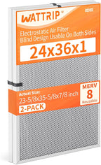 2-Pack 24x36x1 MERV 8 Reusable & Washable Electrostatic Air Filters by BreatheSmartLiveClean