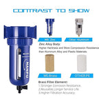 NANPU 1/2" NPT Compressed Air Filter, Zinc Alloy, 5 Micron Brass Element - Image 6