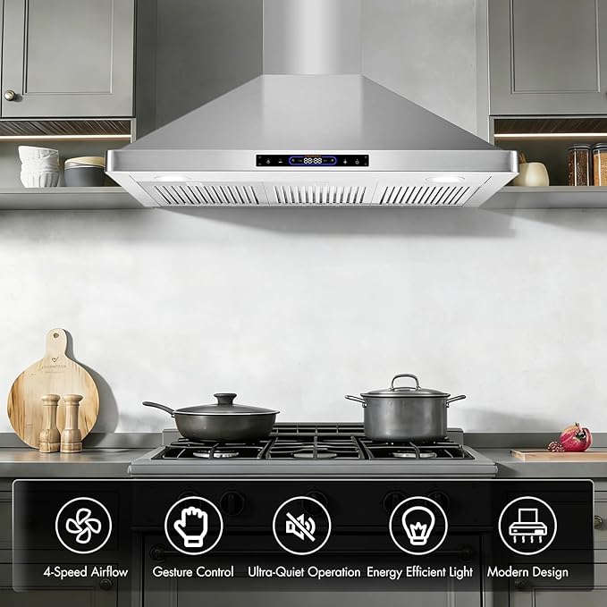 36 inch Wall Mount Range Hood Convertible Vent - Image 8