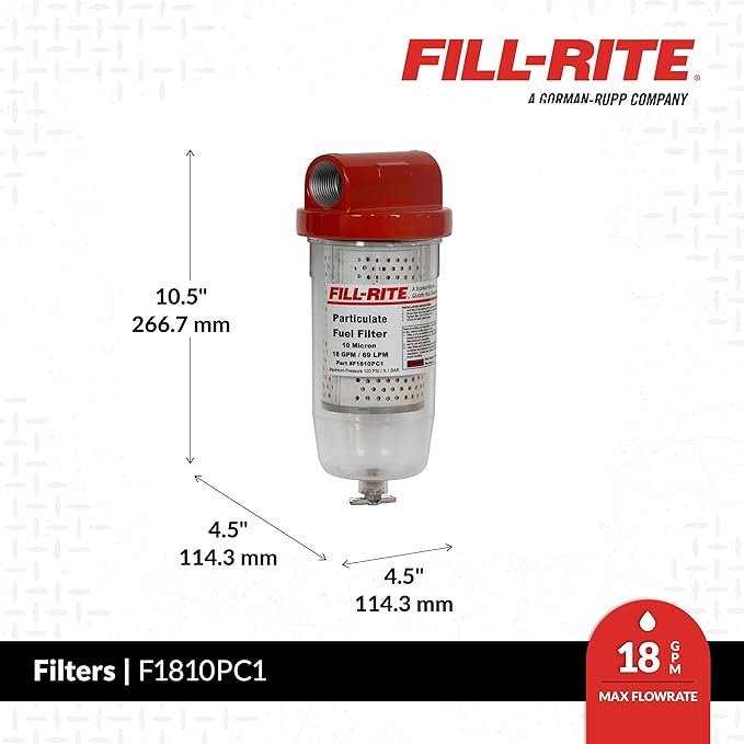 Fill-Rite F1810PC1 1" 18 GPM 10 Micron Particulate Fuel Filter - Image 2