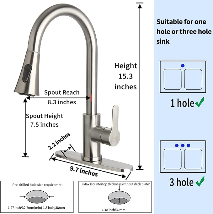 Single Handle Kitchen Faucet - Image 3