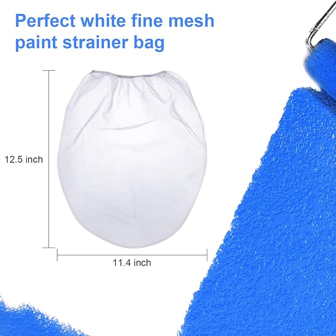 Boao 30 Pieces 1 Gallon Paint Strainer Bags Elastic Opening Strainer Bags White - Image 2
