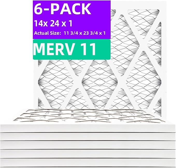 14x24x1 MERV 11 Pleated Air Filter MPR 1200 & FPR 7, Furnace Air Filters by Qingzhug