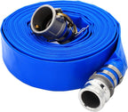 DAVCO 1.5" ID × 100 ft Pool Backwash Hose, Heavy Duty Reinforced Blue PVC Lay by DAVCO
