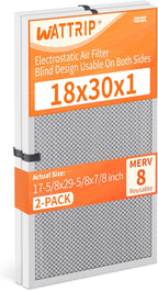 2-Pack 18x30x1 MERV 8 Reusable & Washable Electrostatic Air Filters by BreatheSmartLiveClean
