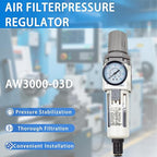 XingNEeng 3/8" NPT Compressed Air Filter Regulator Combo Piggyback, Water/Oil - Image 8