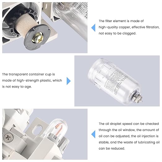1/4 Inch NPT Compressed Air Filter Air Pressure Regulator Water-Oil Separator - Image 5