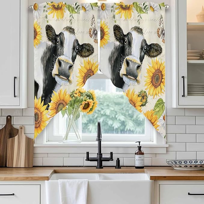Yellow Sunflowers Swag Valances - Image 2