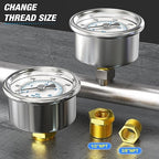 MEANLIN MEASURE 0~300Psi Dry Pressure Gauge Stainless Steel 1/4" NPT 2" FACE - Image 3