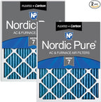 Nordic Pure 20x25x1 Pleated Air Filters MERV 7 Plus Carbon 2 Pack by NordicPure