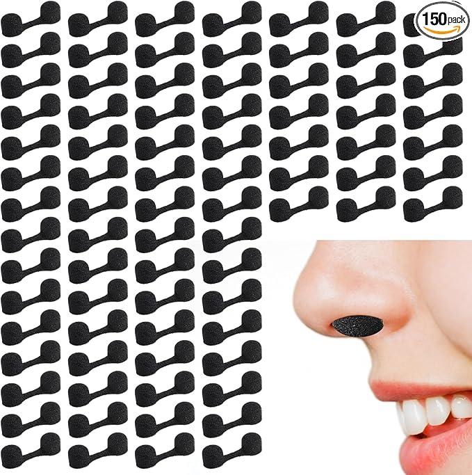 150 Pieces Nose Plug Filter Disposable Nose Dust Filters Bulk Sponge Nostril by Dimeho