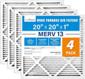 LotFancy 20x20x1 Air Filter MERV 13 4-Pack, Electrostatic Pleated HVAC Furnace by LotFancy