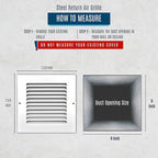 Fits 6x6 Duct Opening | Steel Return Air Grille by Handua | Vent Cover Grill - Image 2