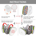 AirGearPro M-500 ABEK1-P2 Reusable Respirator Mask | Anti-Dust Gas mask Ideal - Image 3