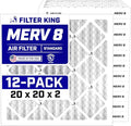 Filter King 20x20x2 Air Filter | 12-PACK | MERV 8 HVAC Pleated A/C Furnace by FilterKing