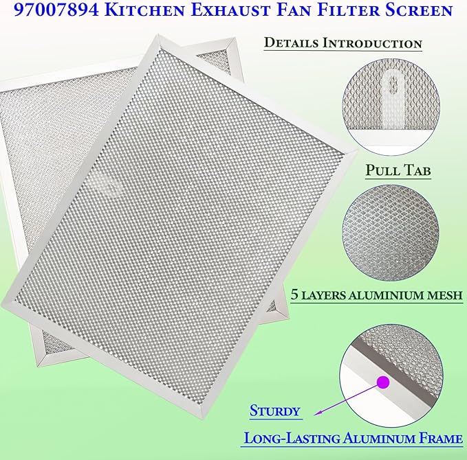 2-Pack upgraded 97007894 kitchen vent hood filter 9.9" x 11.7" x 0.38" Fit - Image 3