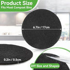 10PCS Compost Bin Charcoal Filters- 6.7inch Activated Carbon Filters，Round - Image 2