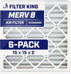 Filter King 15x15x2 Air Filter | 6-PACK | MERV 8 HVAC Pleated A/C Furnace by FilterKing