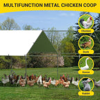 9.8X19.7x6.6FT, Large Walk in Chicken Run Pen Cage, Metal Coop Clearance - Image 5