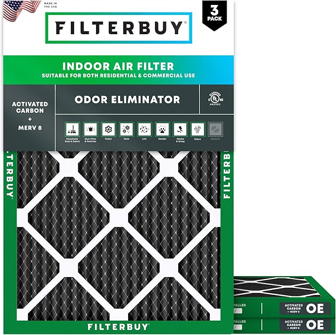 Filterbuy 22x24x1 Air Filter MERV 10 Odor & Allergy Defense by Filterbuy