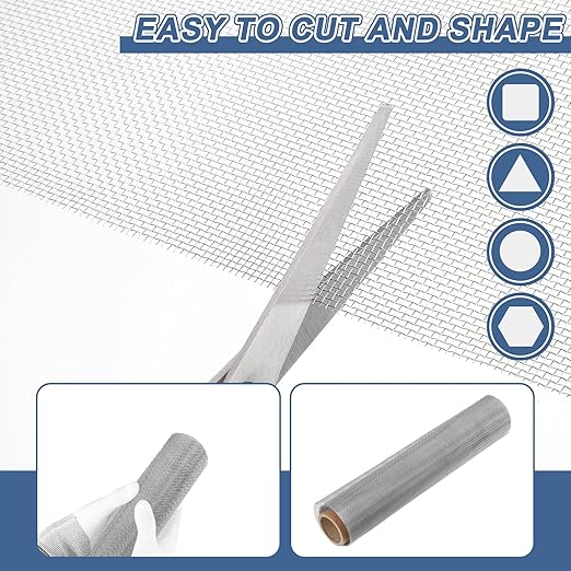 uxcell 16 Mesh 118" x 10" Woven Wire Mesh, 316 Stainless Steel Air Vent Filter - Image 4