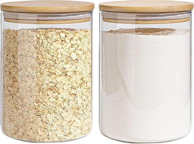 Glass Storage Jars Set Elegant Containers by EQEYBRAND