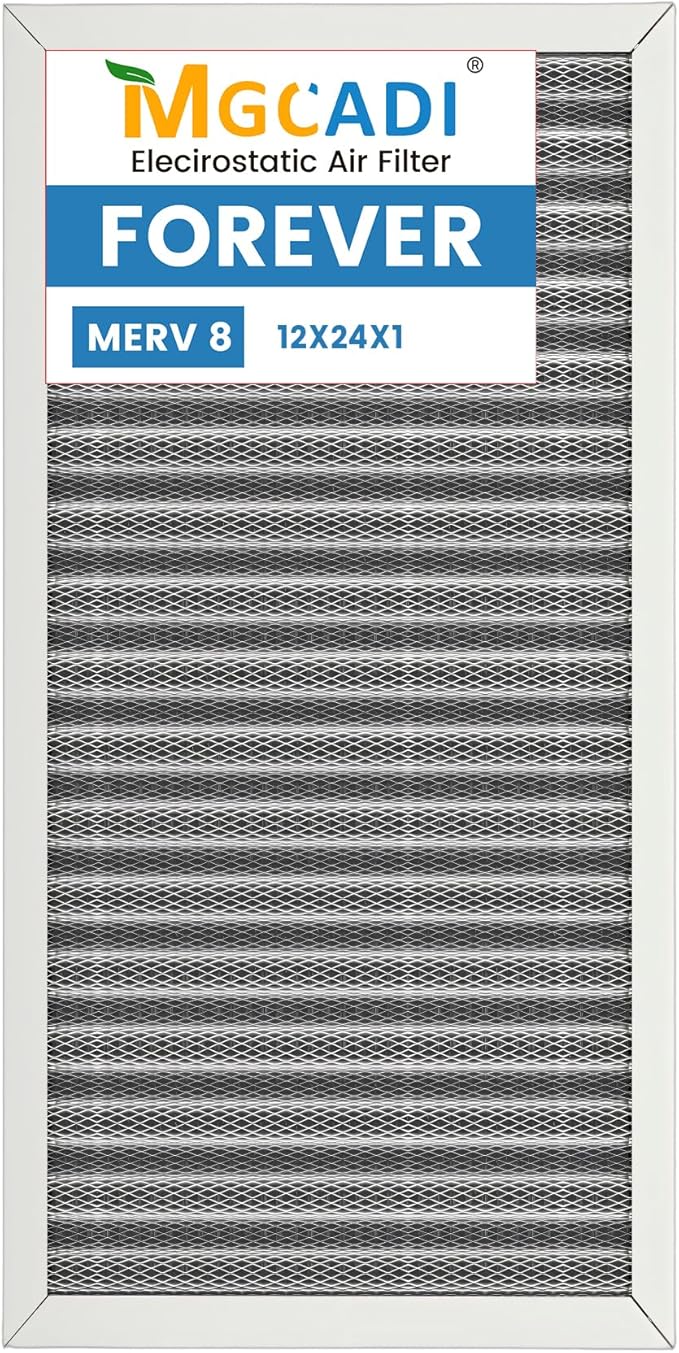 12x24x1 HVAC Furnace Air Filter, Lasts a Lifetime, the Last HVAC Filter You by MGCADI