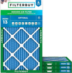 Filterbuy 15x25x1 Air Filter MERV 13 Optimal Smoke & Allergy Defense, by Filterbuy