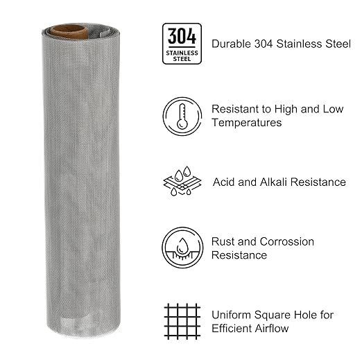 PATIKIL 40"L x 16"W Woven Wire Mesh, 40 Mesh 304 Stainless Steel Air Vent - Image 3