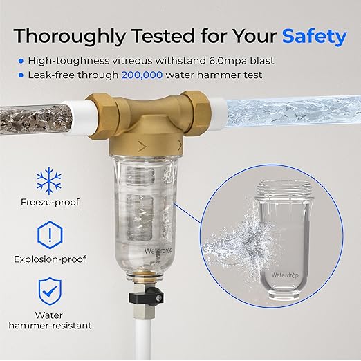 Waterdrop Spin Down Sediment Filter, Backwash Whole House Water Filter System - Image 8