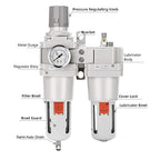 NANPU 1" NPT Compressed Air Filter Regulator Lubricator Combo Water/Oil Trap - Image 2