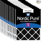 Nordic Pure 18x18x1 Pure Carbon Pleated Odor Reduction Furnace Air Filters 12 by NordicPure