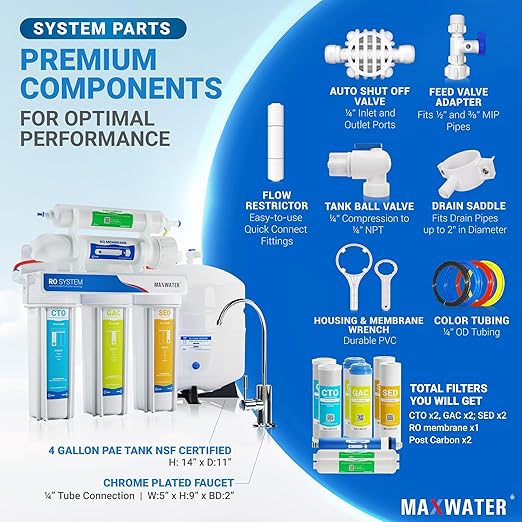 Max Water 5 Stage 100 GPD RO Standard Water Filtration System - Image 3