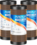 PUREPLUS 5 Micron 10" x 4.5" Whole House Coconut Shell Activated Carbon and KDF by PUREPLUS