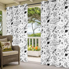 Cartoon Space Outdoor Curtains for Patio Rockets Astronauts Planets Black - Image 5