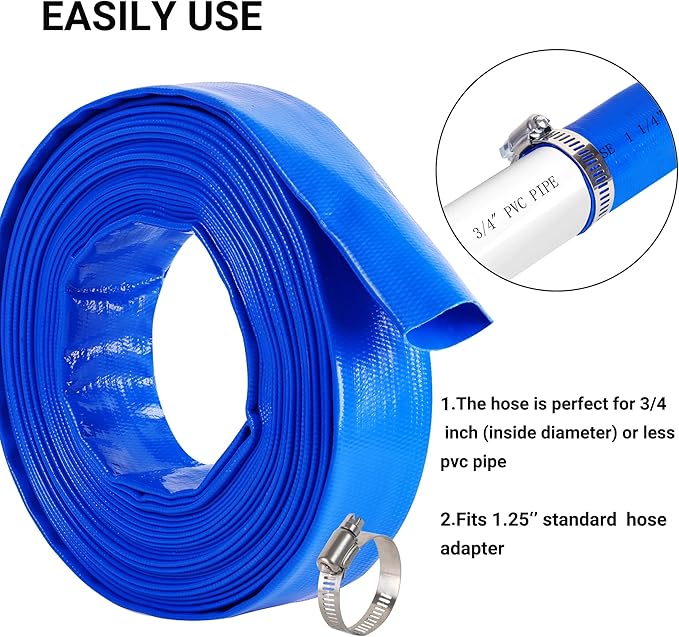 1-1/4" x 50 FT Pool Backwash Hose, - Image 5