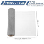 uxcell 14 Mesh 118" x 10" Woven Wire Mesh, 316 Stainless Steel Air Vent Filter - Image 2