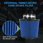 Cold Air Intake Filter High Performance Washable Filter Clamp-On Replacement - Image 6
