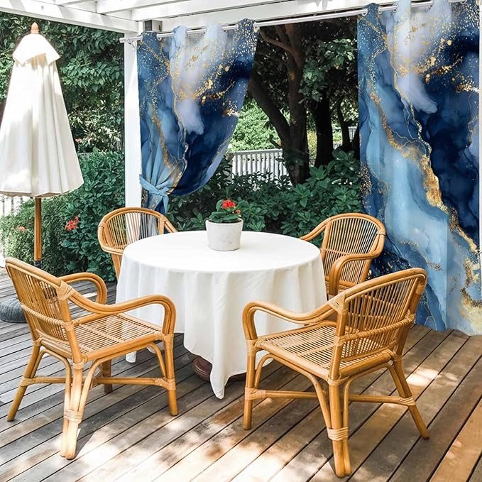 Marble Texture Outdoor Curtains - Image 4