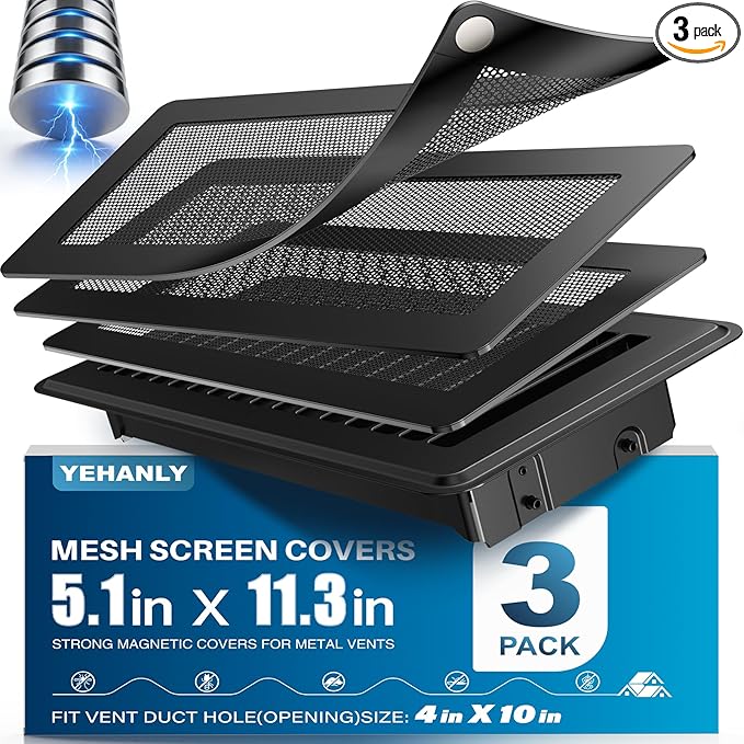 Magnetic Vent Covers with Vent Screen 5.1x11.3 Inch, Ceiling Air Vents to Block by YEHANLY